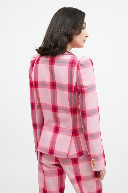 Smythe Pink 
Multicolour Plaid Two Piece Suit