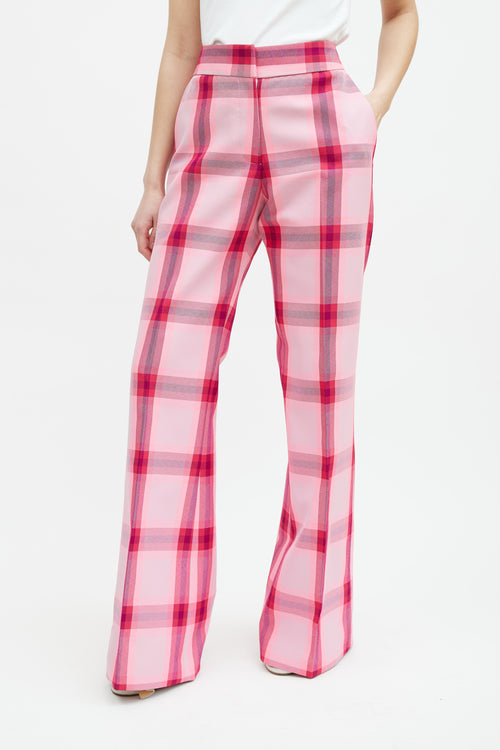 Smythe Pink 
Multicolour Plaid Two Piece Suit