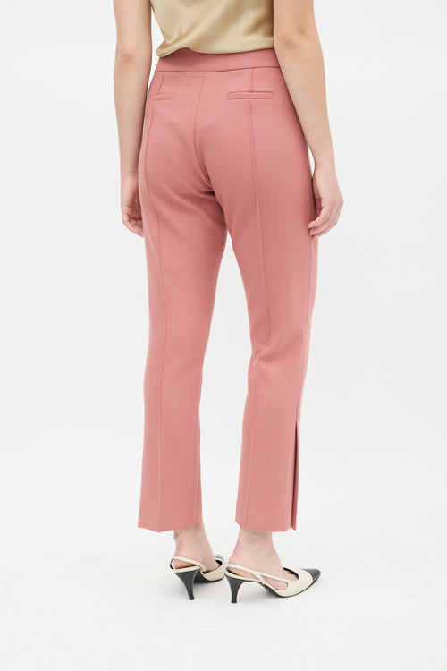 Smythe Pink Tapered Pleat Stovepipe Pant