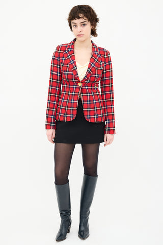 Smythe Plaid Duchess Blazer