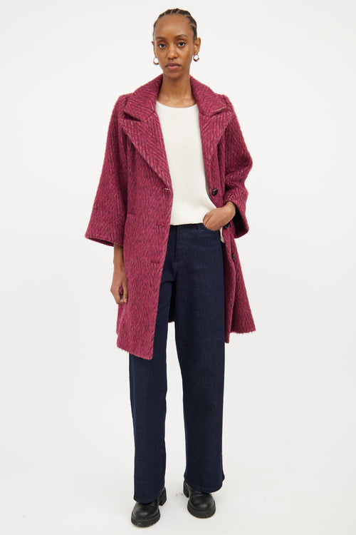 Smythe Purple Wool Mohair Coat