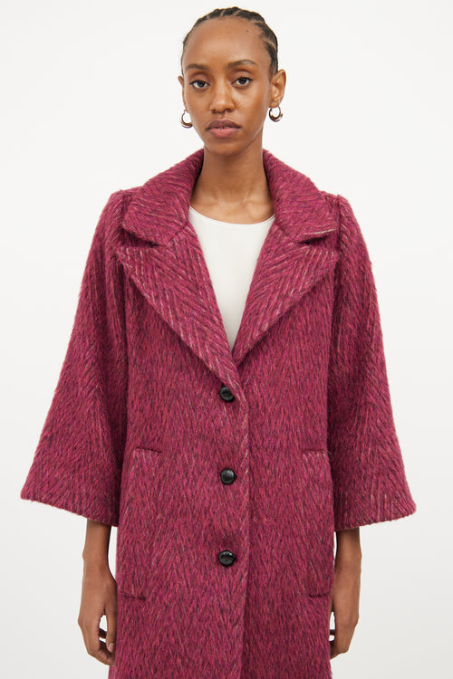 Smythe Purple Wool Mohair Coat