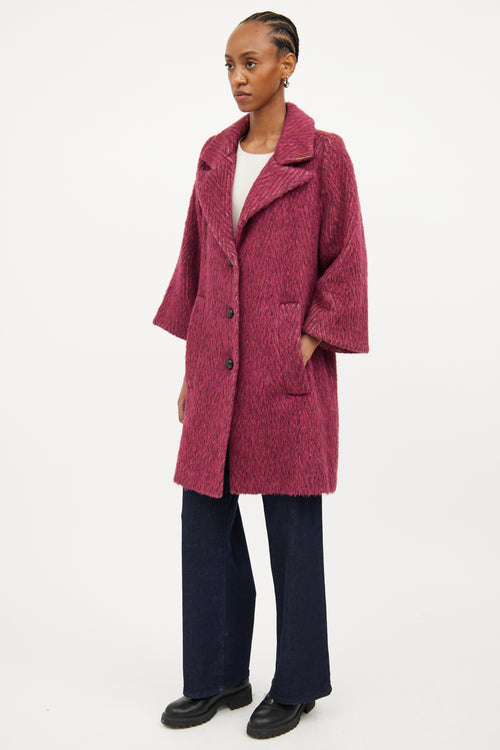 Smythe Purple Wool Mohair Coat