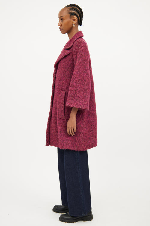 Smythe Purple Wool Mohair Coat