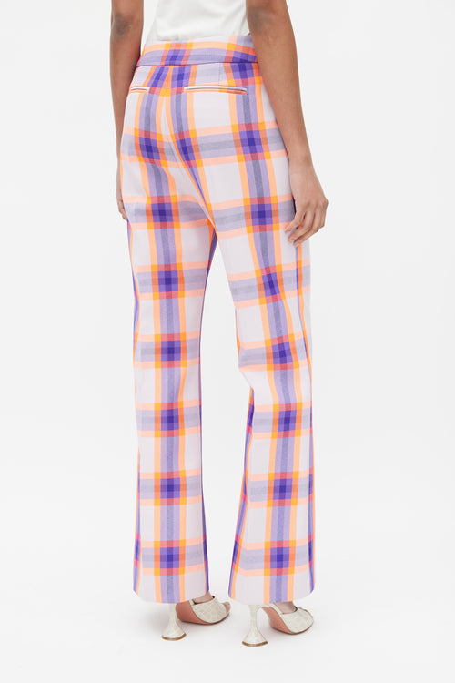 Smythe Purple 
Orange Plaid Two Piece Suit