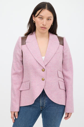 Smythe Purple 
White Rifle Patch Equestrian Blazer