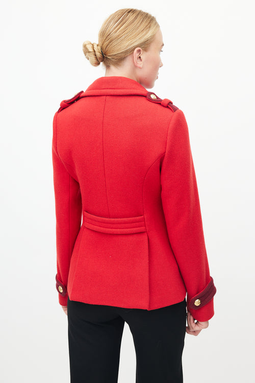 Smythe Red Double Breasted Pea Coat