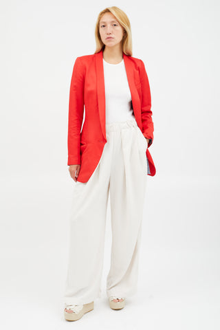 Smythe Red Linen Blend Blazer