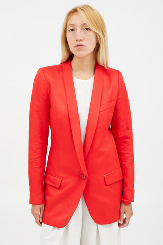 Smythe Red Linen Blend Blazer