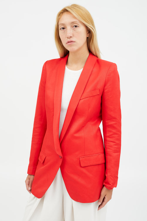 Smythe Red Linen Blend Blazer