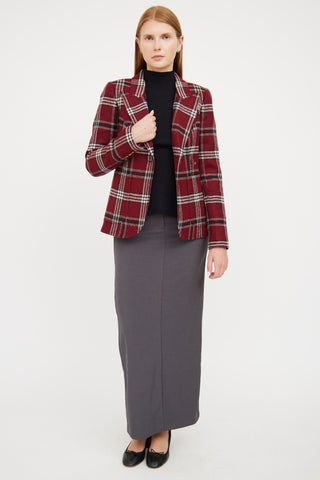 Smythe Red, White 
Black Plaid Wool Blazer