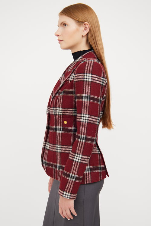 Smythe Red, White 
Black Plaid Wool Blazer