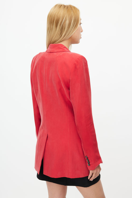 Smythe Red Shawl Collar Long Blazer