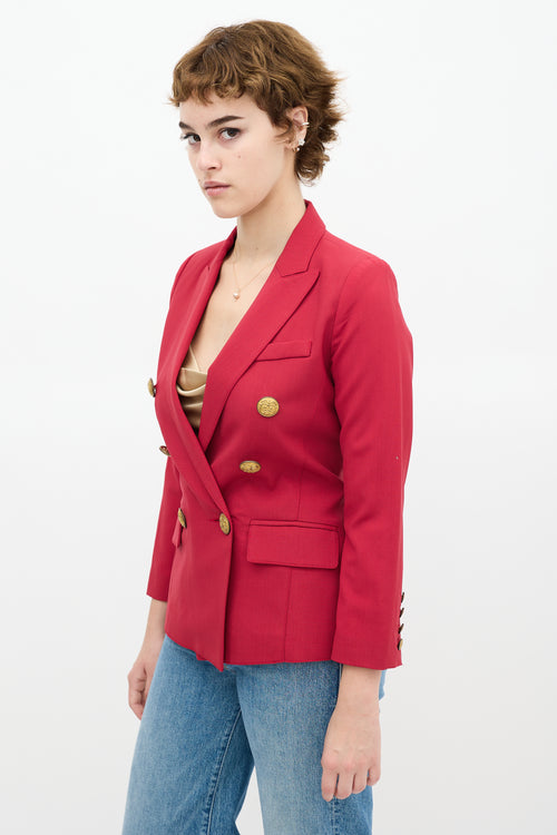 Smythe Red Wool Double Breasted Blazer