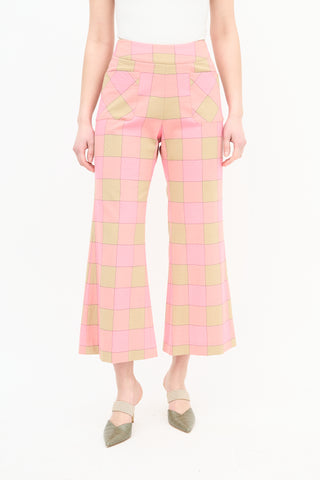 Smythe Seersucker Check Crop Trouser