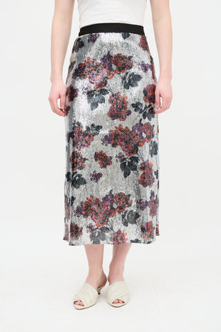 Smythe Sequin Floral Skirt