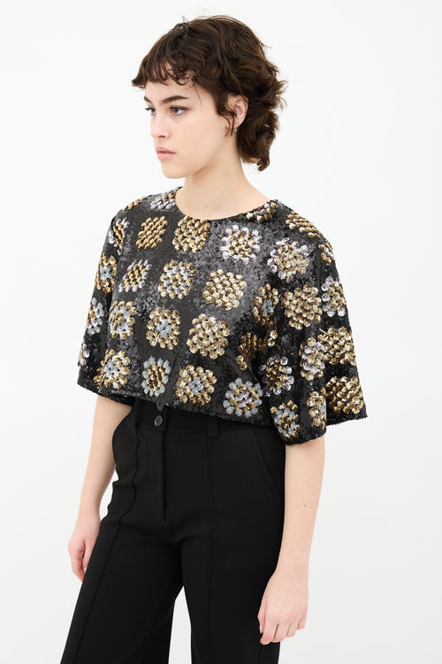 Smythe Sequin Cropped Top