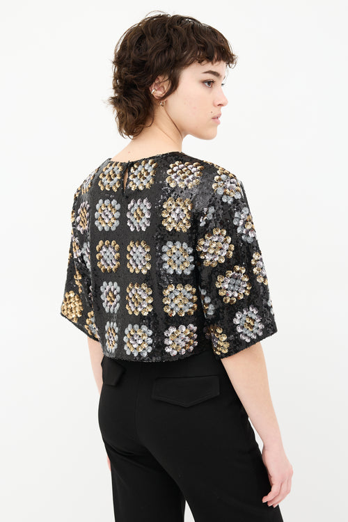 Smythe Sequin Cropped Top