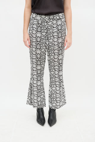 Smythe White 
Black Printed Cropped Pant