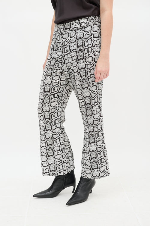 Smythe White 
Black Printed Cropped Pant