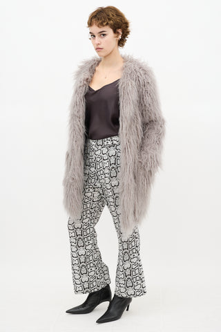 Smythe White 
Black Printed Cropped Pant