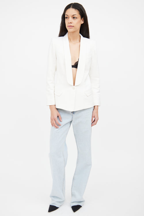 Smythe White Single Button Closure Blazer