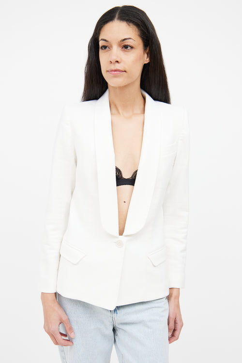 Smythe White Single Button Closure Blazer