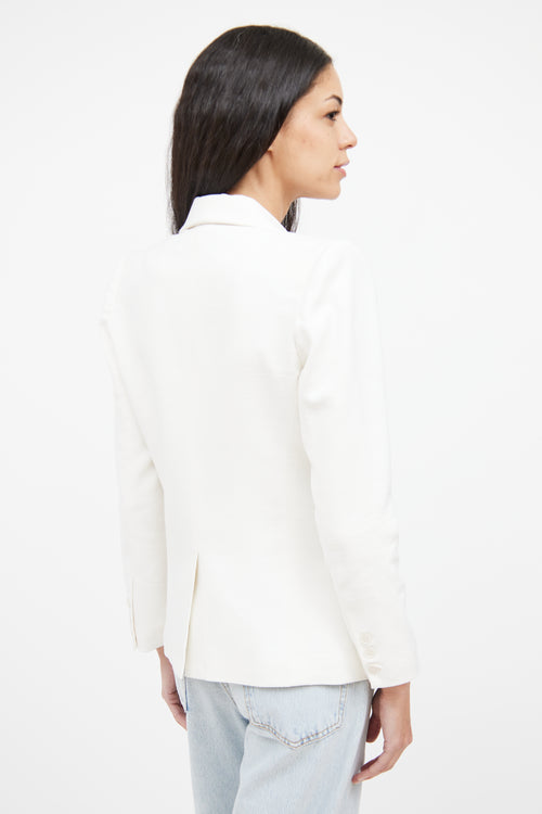 Smythe White Single Button Closure Blazer