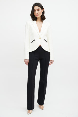 Smythe White 
Gold Floral Brocade Blazer