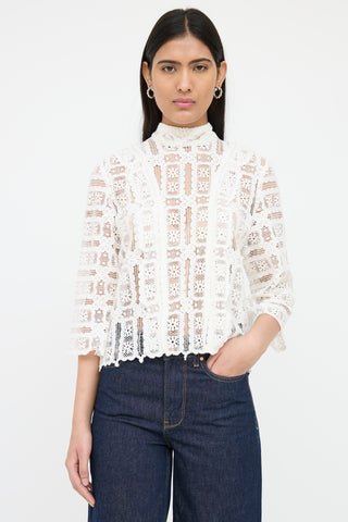 Smythe Lace Ruffle Top