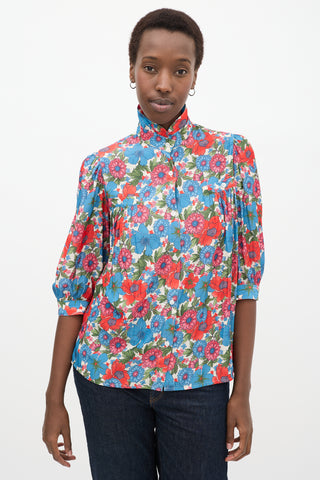 White 
Multicolour Floral Shirt