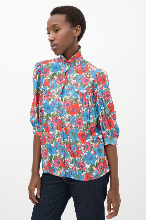 White 
Multicolour Floral Shirt