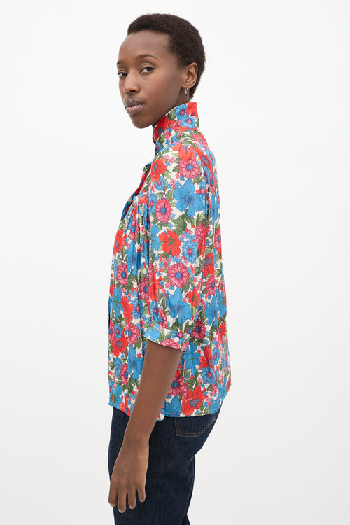 White 
Multicolour Floral Shirt