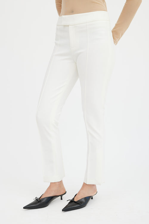 Smythe White Pintuck Slim Trouser