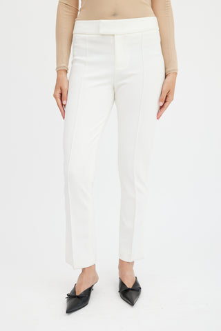 Smythe White Pintuck Slim Trouser