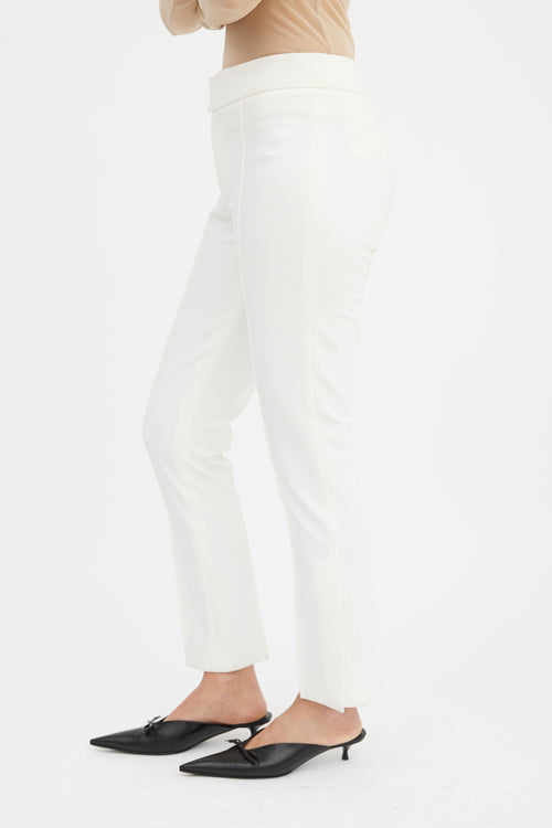 Smythe White Pintuck Slim Trouser