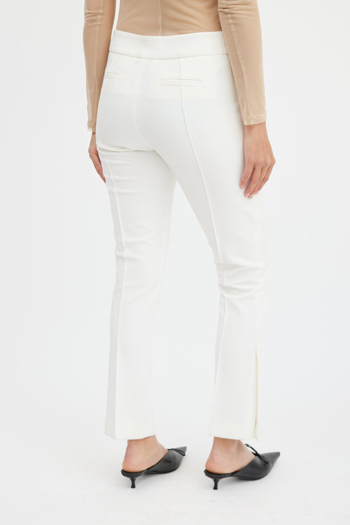 Smythe White Pintuck Slim Trouser