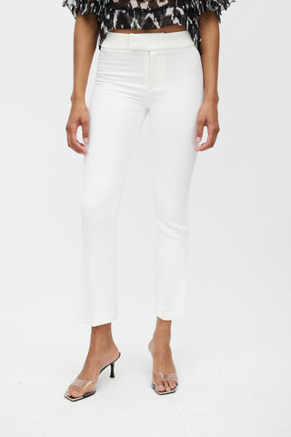 Smythe White Pleated Slim Trouser