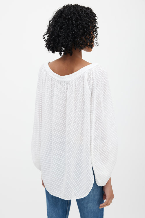 Smythe White Polka Dot Top