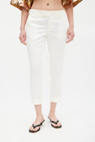 Smythe White Printed Capri Trouser