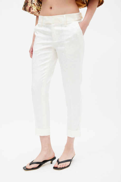 Smythe White Printed Capri Trouser