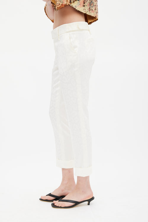 Smythe White Printed Capri Trouser