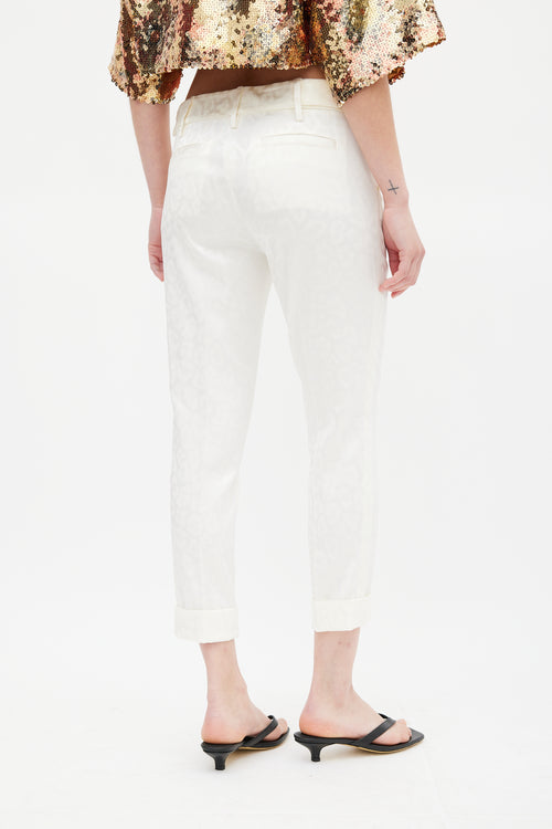 Smythe White Printed Capri Trouser