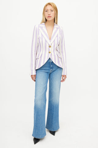 Smythe White 
Purple Stripe Blazer