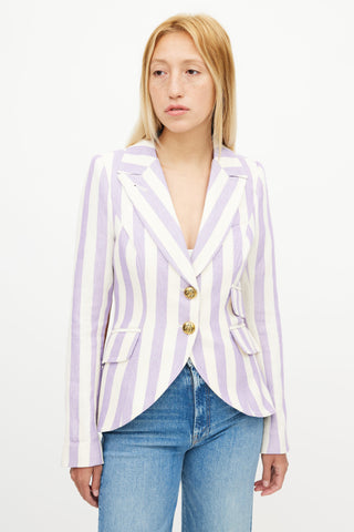 Smythe White 
Purple Stripe Blazer