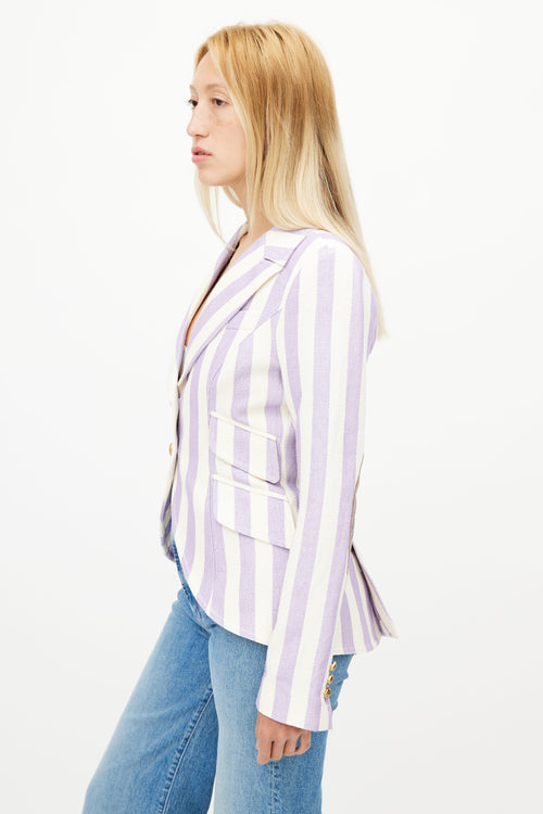 Smythe White 
Purple Stripe Blazer