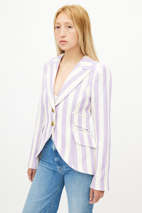 Smythe White 
Purple Stripe Blazer