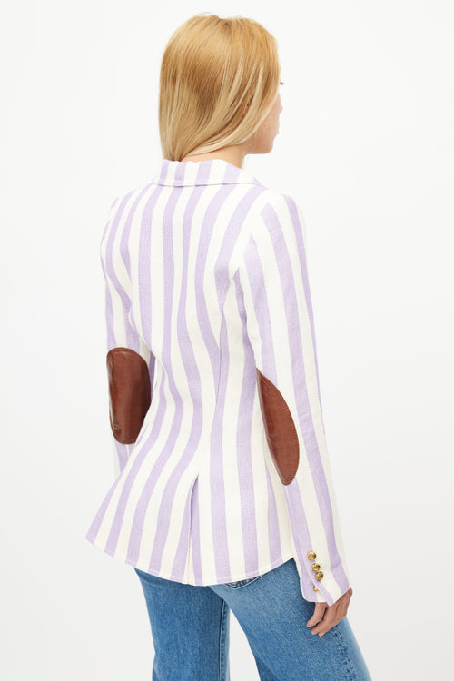 Smythe White 
Purple Stripe Blazer