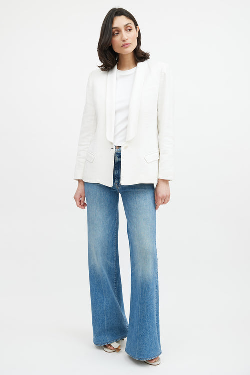 Smythe White Shawl Linen Blazer