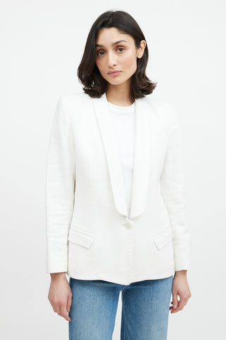 Smythe White Shawl Linen Blazer